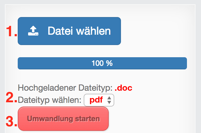 Anleitung DOC Dateien online in PDF konvertieren